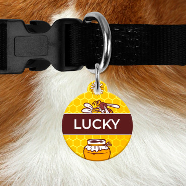 Round Bee Tag for Dogs and Cats